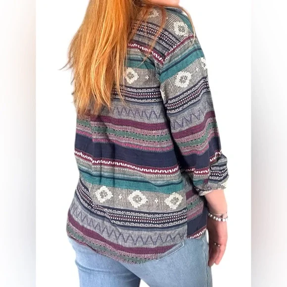 Vintage “One Company” SouthWestern Button Up Long Sleeve Shirt (Women’s S/M) - Picture 5 of 6